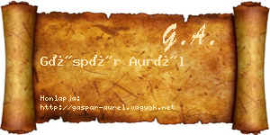 Gáspár Aurél névjegykártya