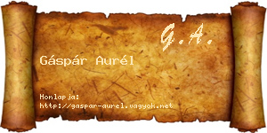 Gáspár Aurél névjegykártya